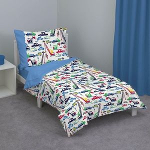 Cars and Construction 4pc Toddler Bedding Set